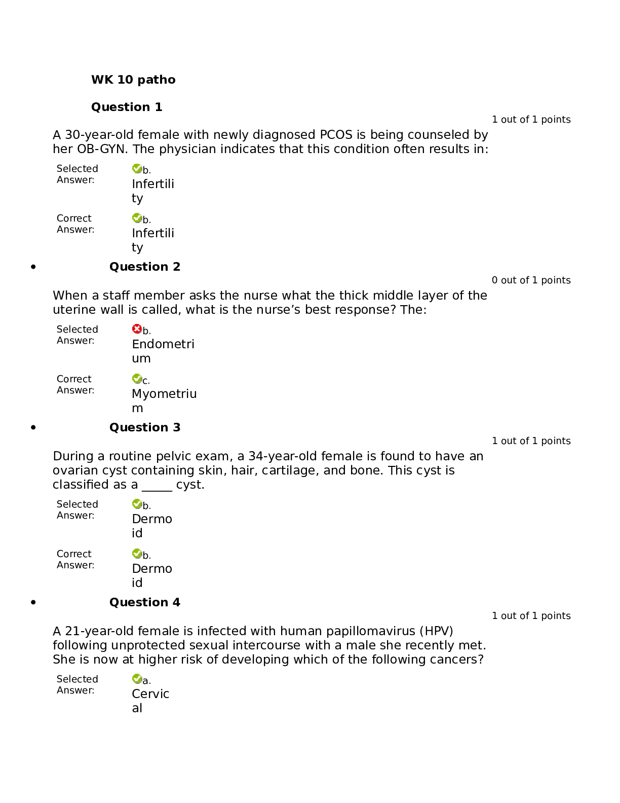 Preview image for NURS 6051 patho wk10 quiz